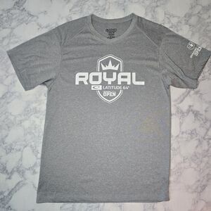 Dynamic Discs Open Gray Athletic Tee Moisture Wicking Medium Disc Golf Shirt